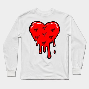 Red Melting Acid Heart Long Sleeve T-Shirt